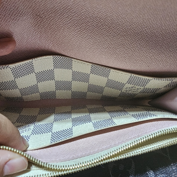 Authentic Louis Vuitton Damier Azur Emilie Wallet in Rose Ballerine π - Picture 7 of 10